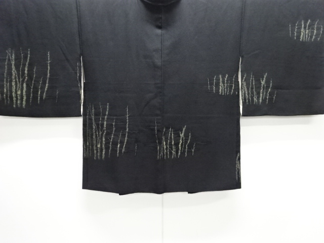 JAPANESE ANTIQUE HAORI / TAISHO ROMAN STYLE / SILK / WOVEN TREES